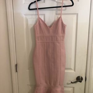 Bodycon Bandage Light Pink Midi Fit and Flare Dress